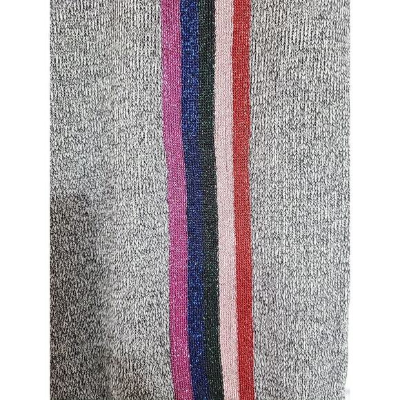 Modcloth Racing in Rainbow Stripe Sweatpants Women's Medium Crop Gray Wide Leg - Picture 3 of 6